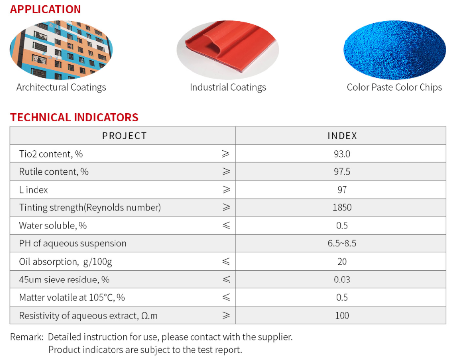 用于油漆和 PVC 型材的粉末遮盖稳定二氧化钛金红石